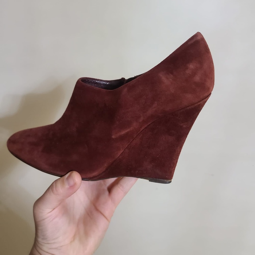 Ralph Lauren Wine color wedged booties